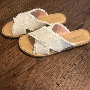 TOMS Viv Natural Slide Sandals Size6 NEW CUTE!